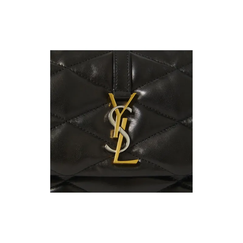 SAINT LAURENT Quilting Lambskin Handbag, Shoulder Bag Women's Black-4