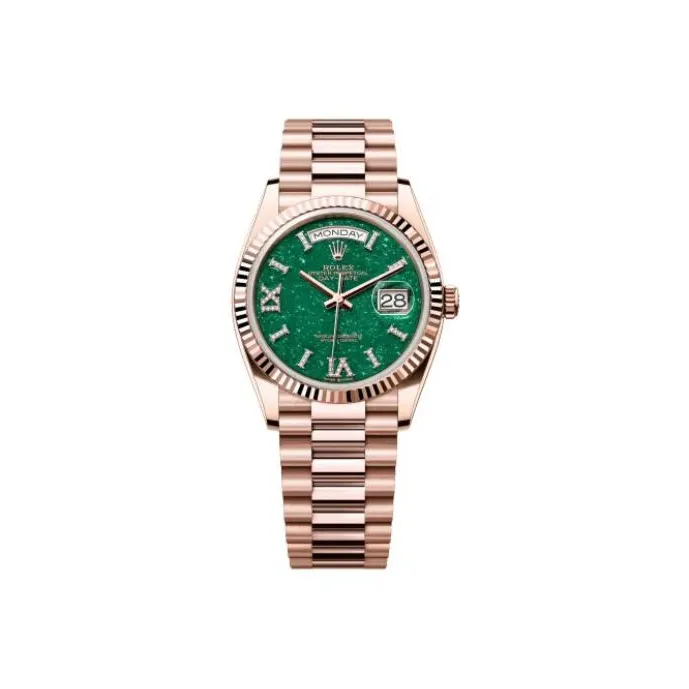 ROLEX Week-type Calendar Automatic Mechanical Movement Men's Watches Watch 36mm Green Dial-0