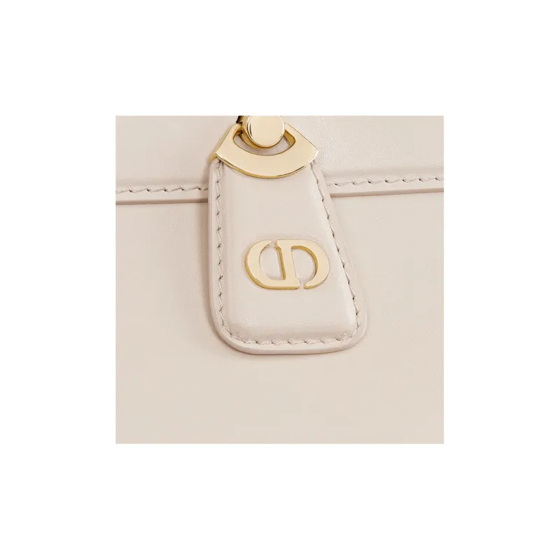 DIOR Key Smooth Cow Leather Shoulder Bag, Handbag Trumpets Women's Gray Ivory-5