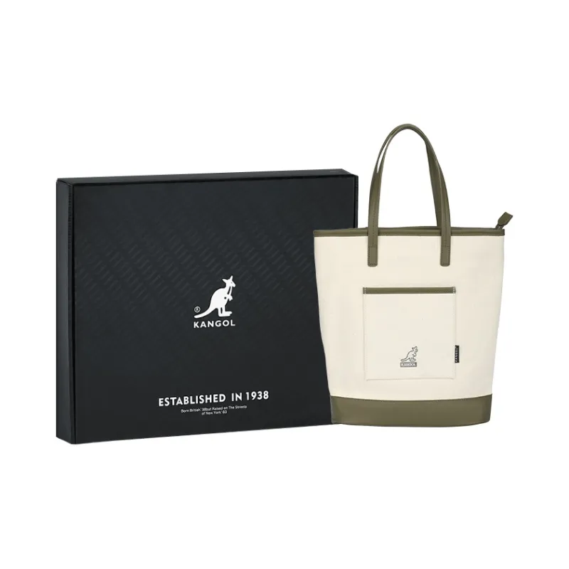 KANGOL Canvas Tote Bag Shopping Bag Handbag Shoulder Bag Crossbody Bag Large Size Women's Multicolor-1