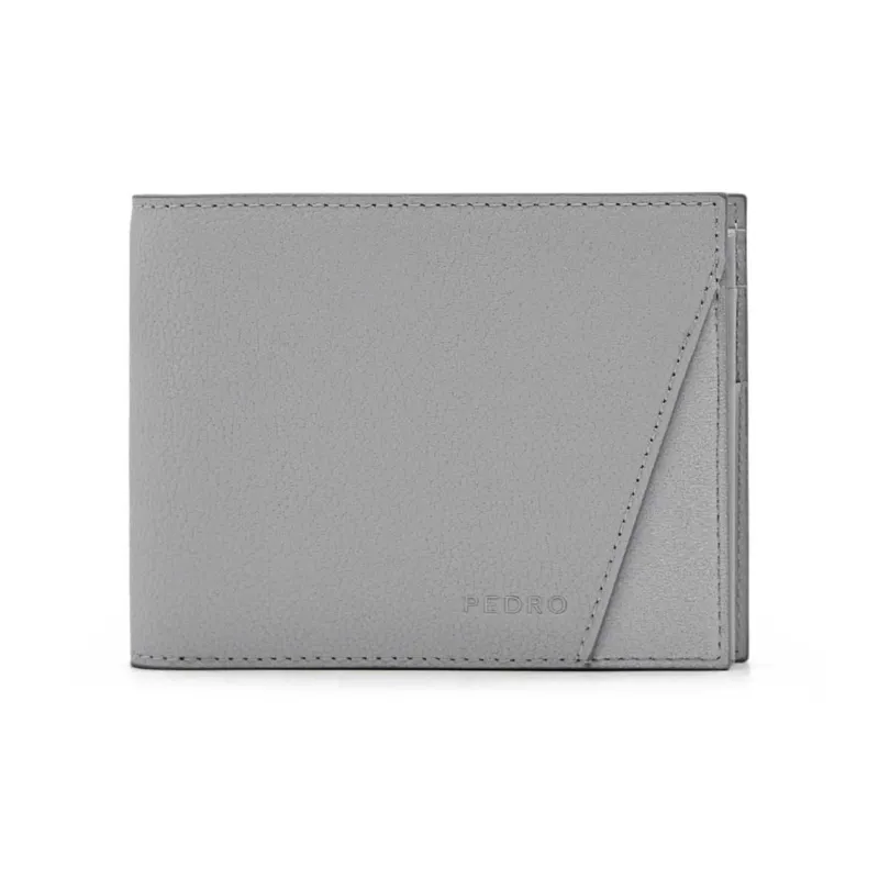 PEDRO Calfskin Wallet Men's Light Gray/Dark Blue-1