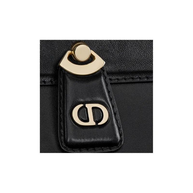 DIOR Key Smooth Cow Leather Shoulder Bag, Handbag Trumpets Women's Black-5