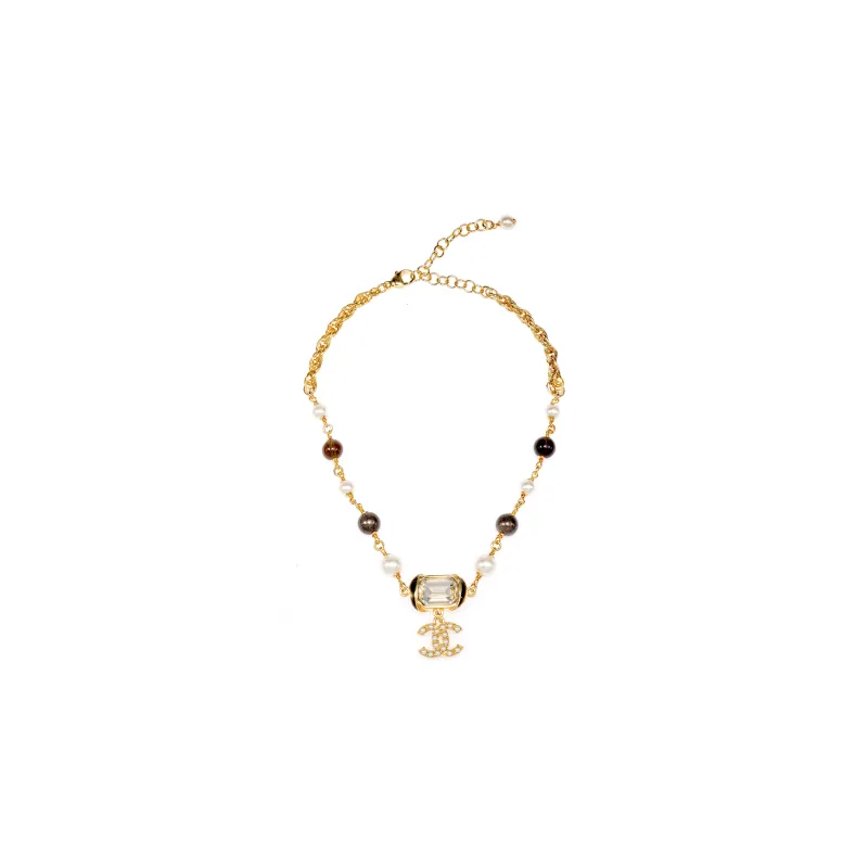 CHANEL Pearl Metal Necklaces Women's Multicolor-0