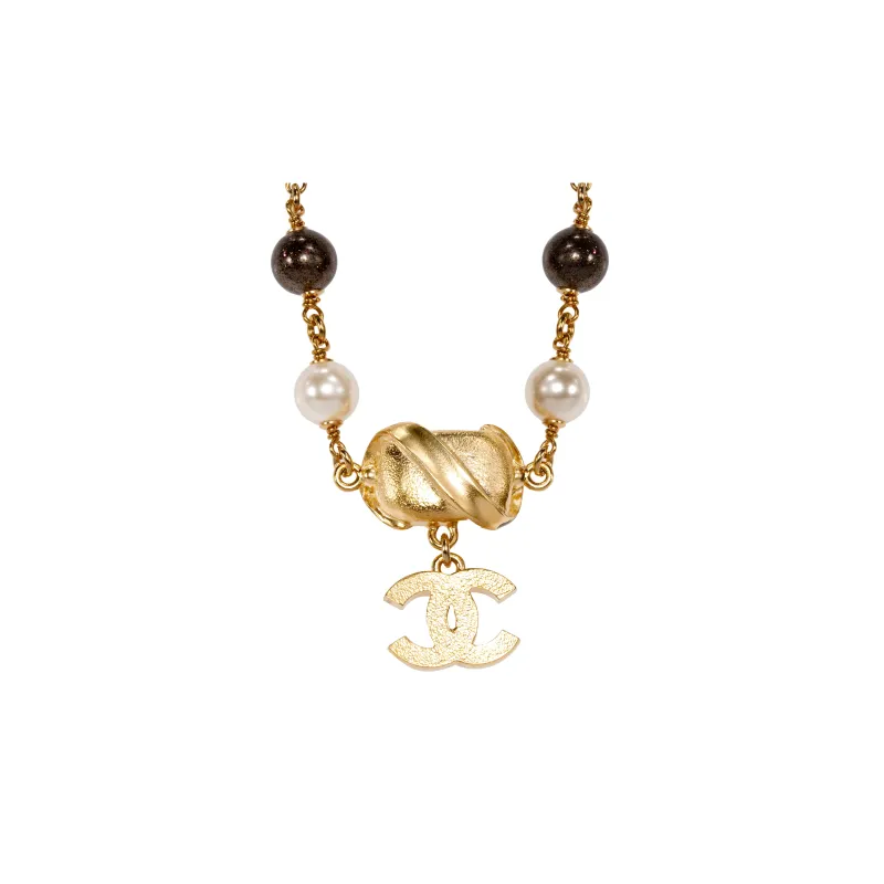 CHANEL Pearl Metal Necklaces Women's Multicolor-1
