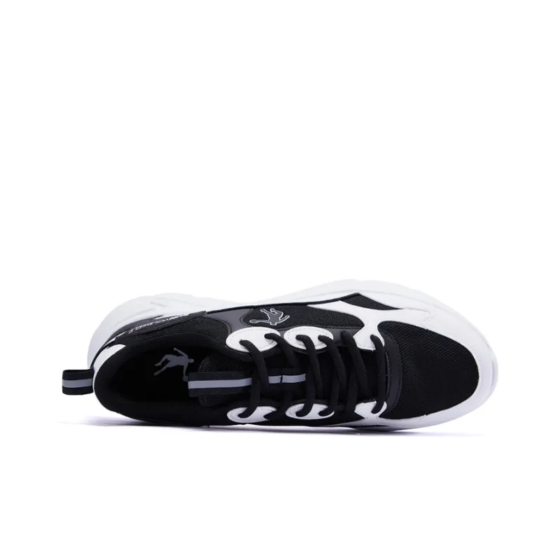 QIAODAN Lightweight, Wear resistant, And Non slip Low Top Running Shoes Men's Black Jordan White-2