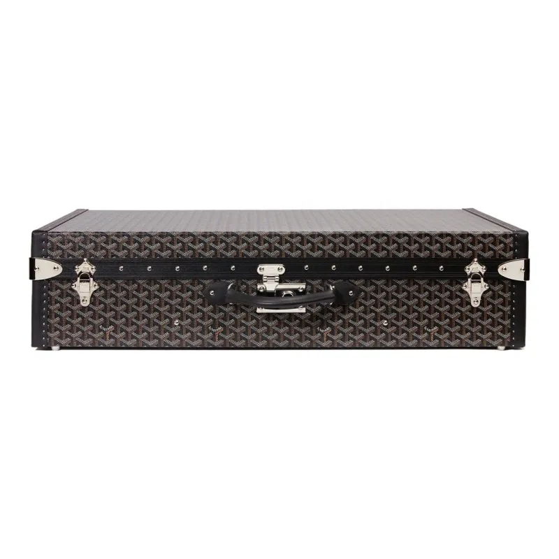 GOYARD Grand Hôtel Canvas With Leather Hard Case Handbag Unisex Black-1