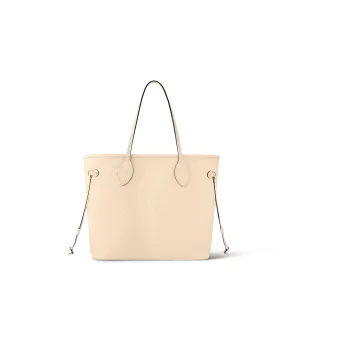 LOUIS VUITTON NEVERFULL Grain Cow Leather Tote Bag, Shopping Bag, Shoulder Bag, Handbag Medium Size Women's Cream White