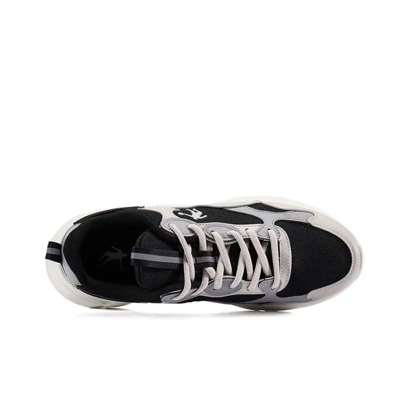 QIAODAN Cushioning Wear-Resistant Low-Top Running Shoes Men's Float Stone Black-2