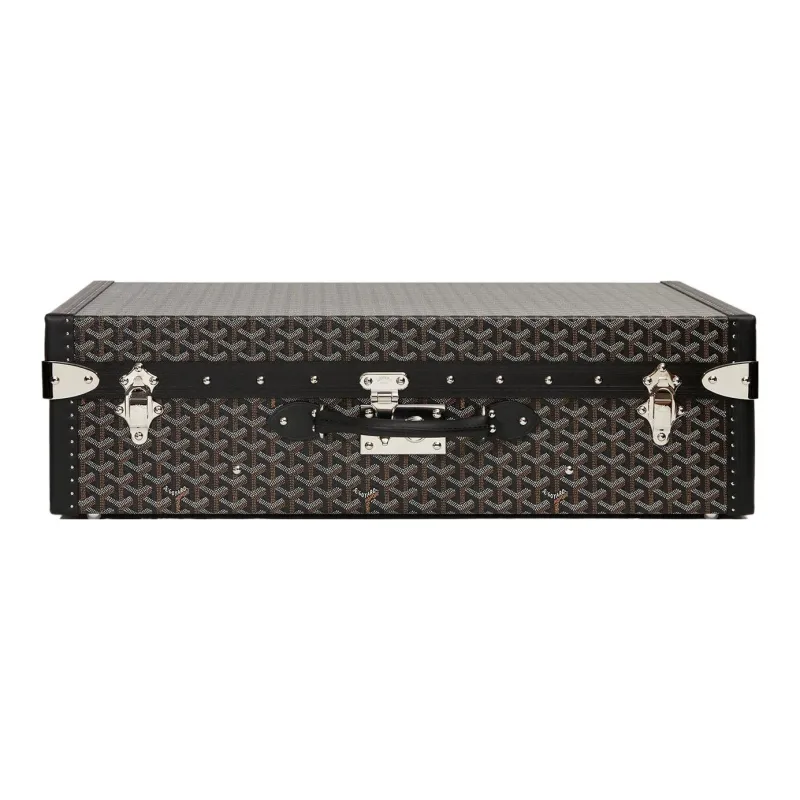 GOYARD Grand Hôtel Canvas With Leather Hard Case Handbag Unisex Black-1