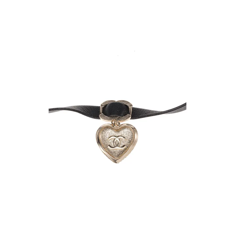 CHANEL Metal, Sheepskin, Artificial Pearl, Rhinestone Necklaces Women's Black-2