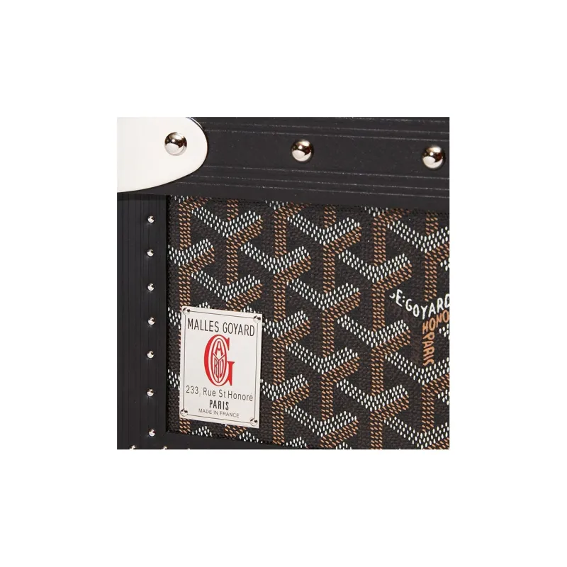 GOYARD Grand Hôtel Canvas With Leather Hard Case Handbag Unisex Black-7