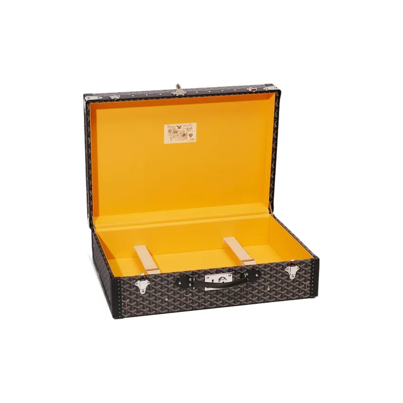 GOYARD Grand Hôtel Canvas With Leather Hard Case Handbag Unisex Black-2