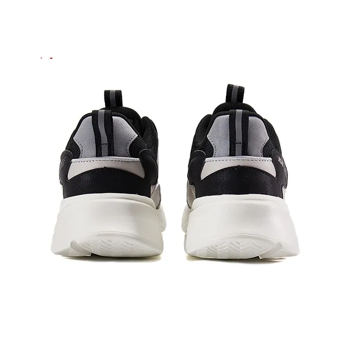 QIAODAN Cushioning Wear-Resistant Low-Top Running Shoes Men's Float Stone Black-3