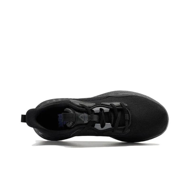 PEAK Slip Resistant Abrasion Resistant Shock Absorbers Low Top Running Shoes Men's All Black-2