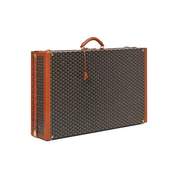 GOYARD Grand Hôtel Canvas With Leather Hard Case Handbag Unisex Brown