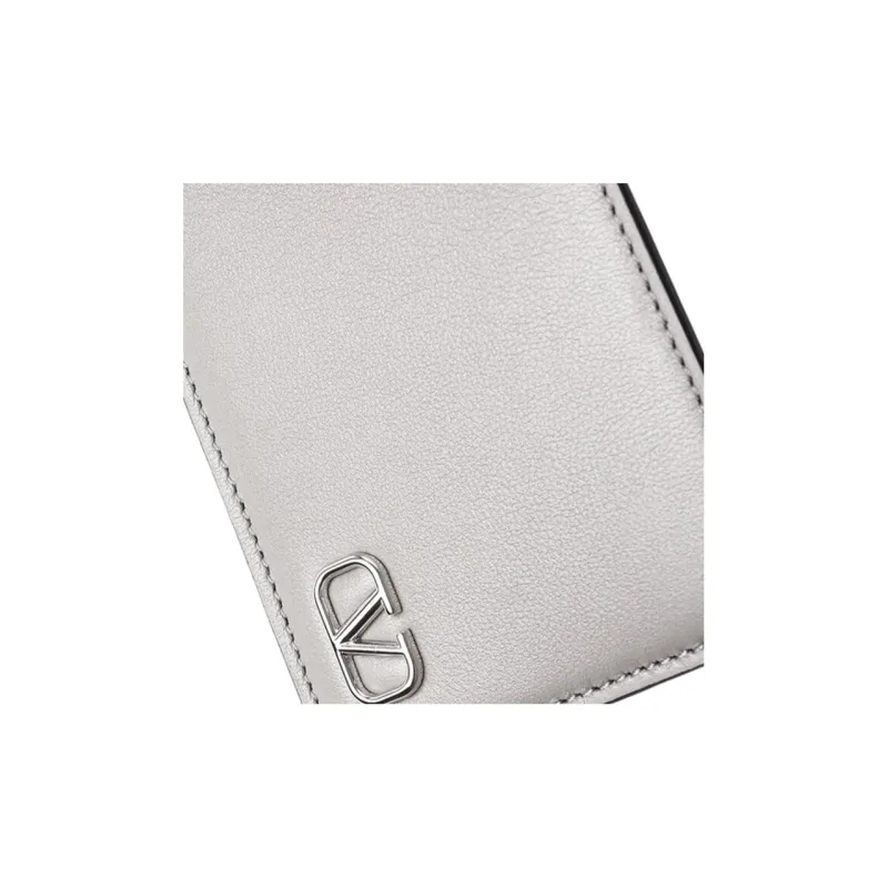 Valentino Calfskin Wallet Men's Gray-4