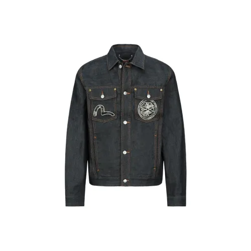 EVISU Denim Jackets Men Dark Blue