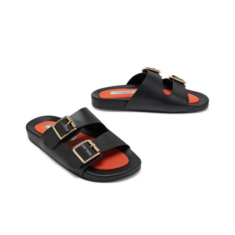 TOOMANYSHOES Slide Slippers Women's Black-1