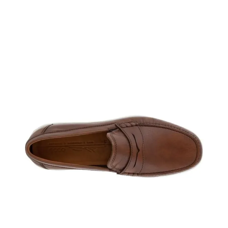 Ecco Lightweight Mok Collection Casual Leather Shoes Men's Brown-4