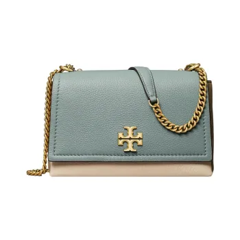 TORY BURCH Leather Crossbody Bag Shoulder Bag Women's Porcelain Blue