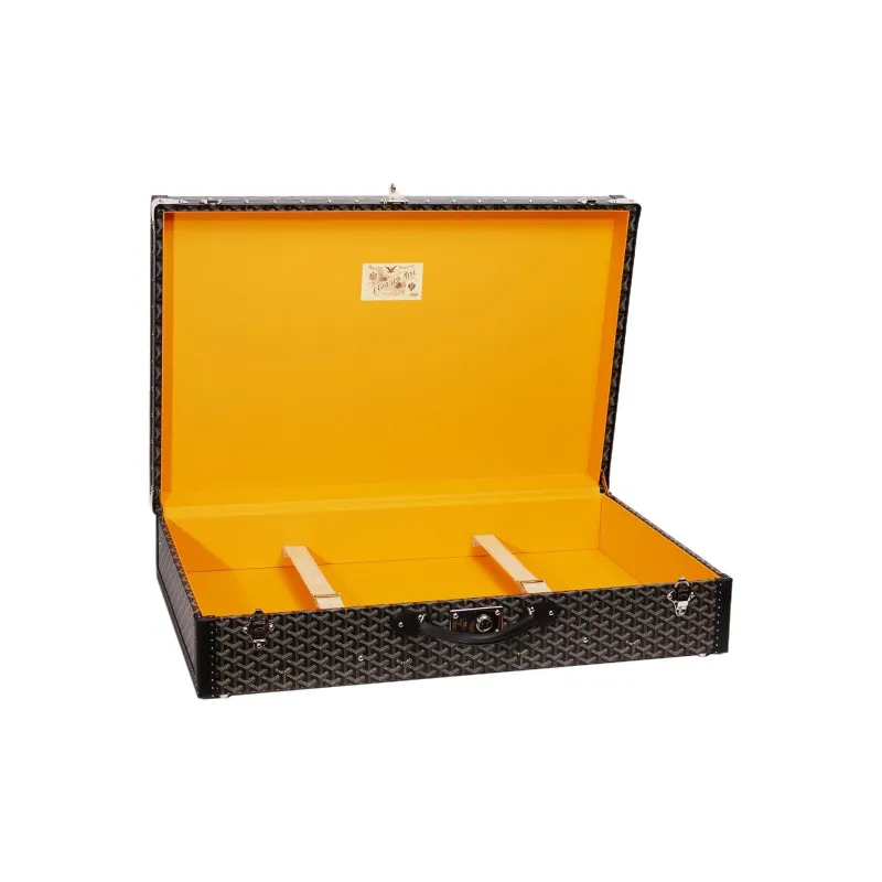 GOYARD Grand Hôtel Canvas With Leather Hard Case Handbag Unisex Black-2