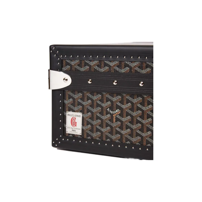 GOYARD Grand Hôtel Canvas With Leather Hard Case Handbag Unisex Black-7