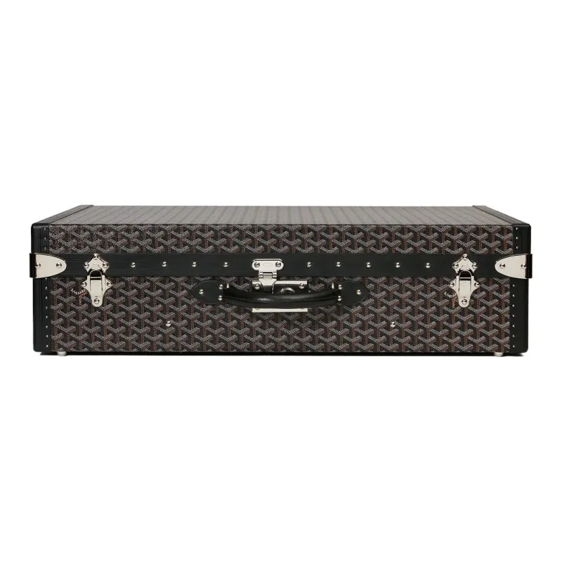 GOYARD Grand Hôtel Canvas With Leather Hard Case Handbag Unisex Black-1