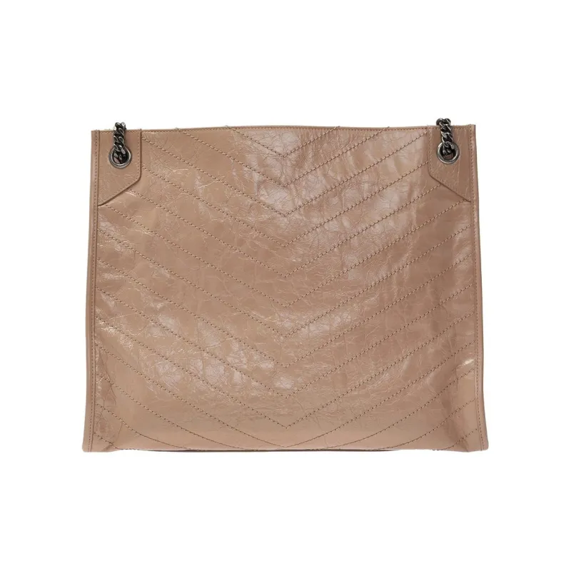 SAINT LAURENT Niki Cow Leather Tote Bag Shopping Bag Handbag Shoulder Bag Women's Light Umber-2