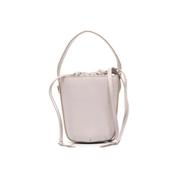 Chloe Smooth Calf Leather Bucket Bag Handbag Shoulder Bag Crossbody Bag Women's Light Gray/Pink