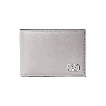Valentino Calfskin Wallet Men's Gray