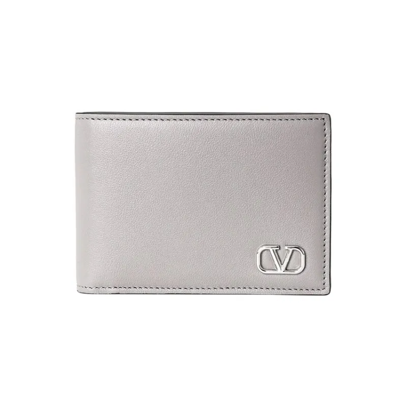 Valentino Calfskin Wallet Men's Gray-0