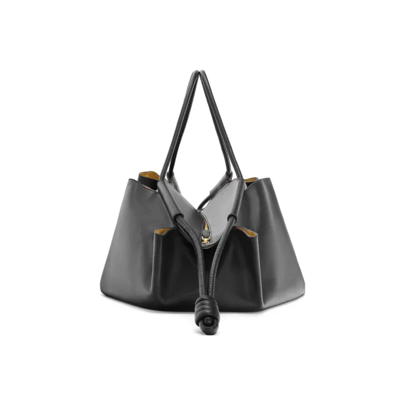 LOEWE Bright Nappa Calfskin Dumpling Bag, Shoulder Bag, Crossbody Bag, Handbag Regular Women's Black-2