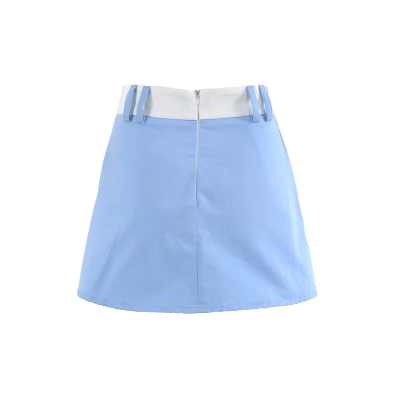 CLOUD SEASON Casual Short Skirts Women's Blue-1