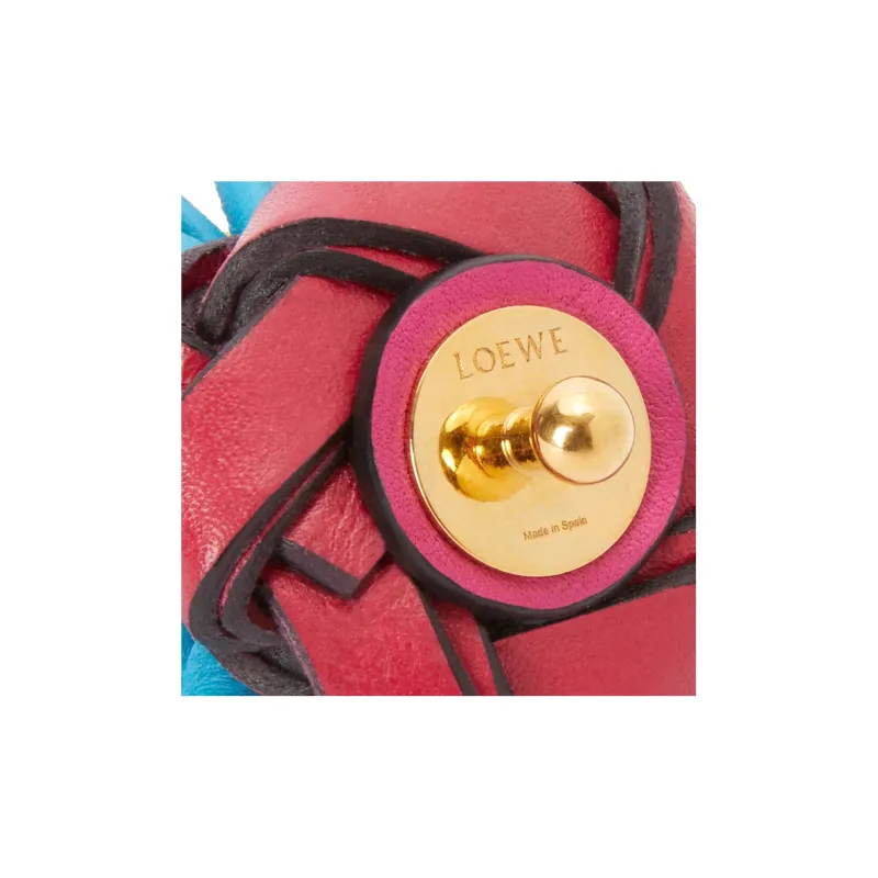 LOEWE Classic Cow Leather Decorative Stud Flower Bag Merch Women's Pink/Blue-3