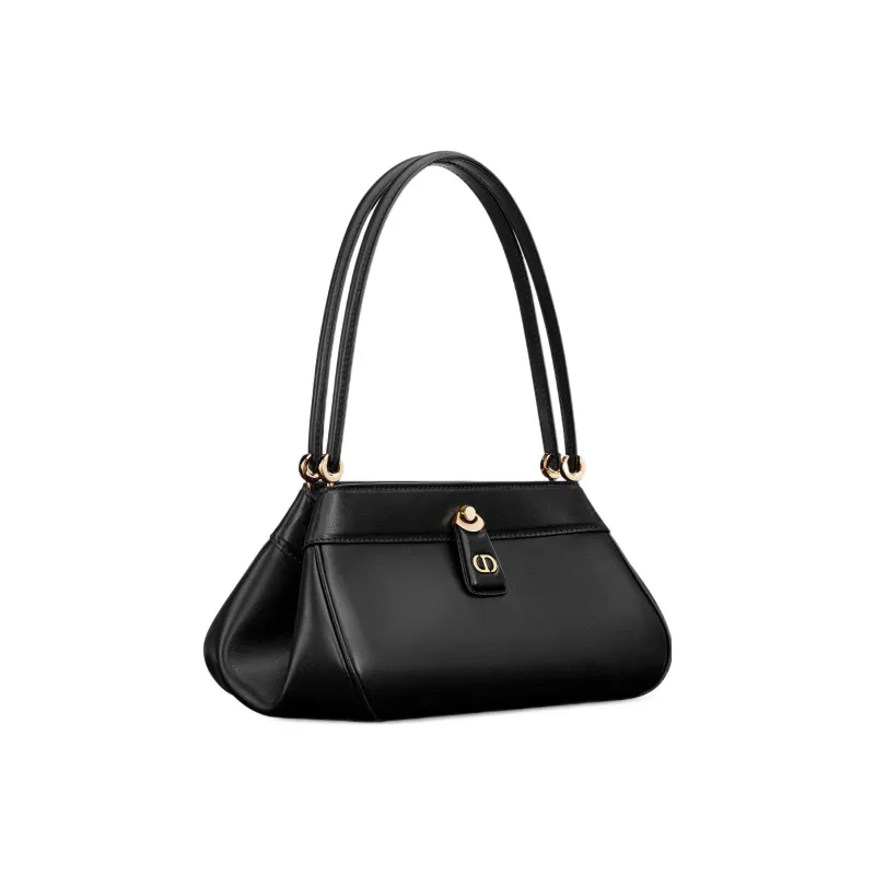 DIOR Key Smooth Cow Leather Shoulder Bag, Handbag Trumpets Women's Black-1