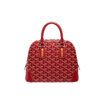 GOYARD Canvas With Calfskin Dome Bag Handbag, Shoulder Bag Mini Women's Red