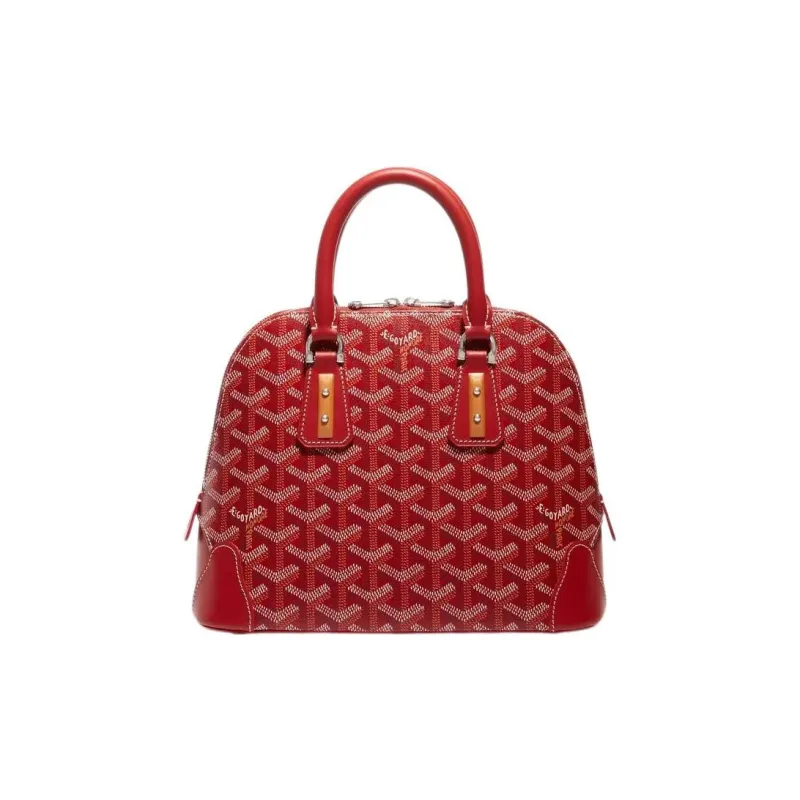 GOYARD Canvas With Calfskin Dome Bag Handbag, Shoulder Bag Mini Women's Red-0