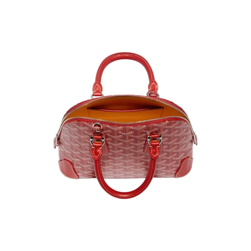 GOYARD Canvas With Calfskin Dome Bag Handbag, Shoulder Bag Mini Women's Red-2