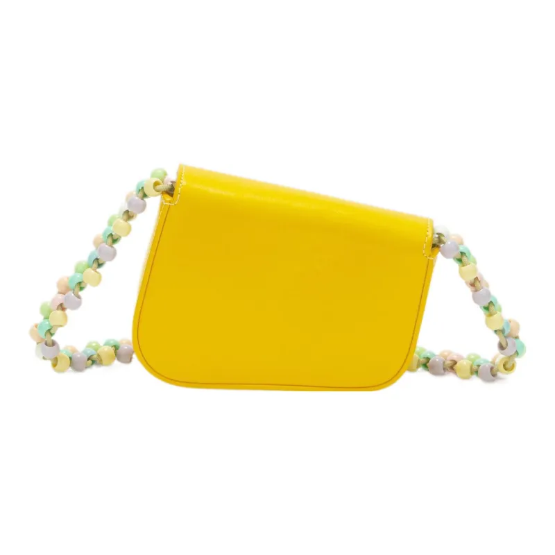 PALM ANGELS Cow Leather Crossbody Bag Shoulder Bag Women's Yellow-2