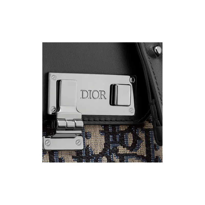 DIOR Cow Leather One Shoulder Crossbody Cell Phone Pouch Men's Beige/Black-4