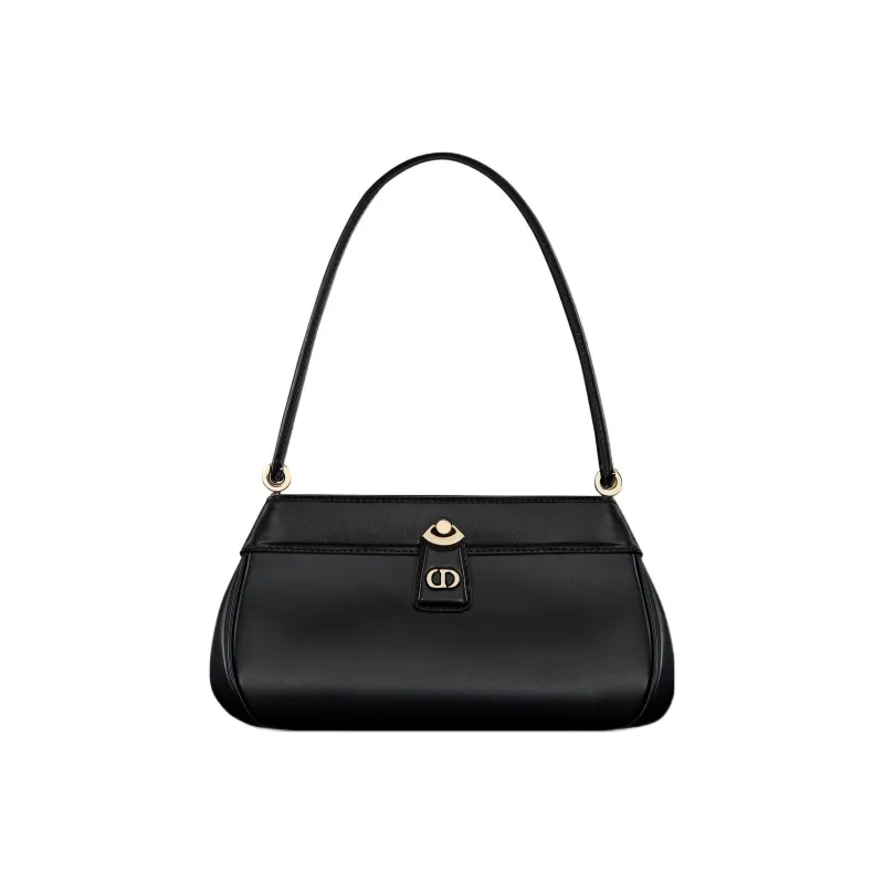 DIOR Key Smooth Cow Leather Shoulder Bag, Handbag Trumpets Women's Black-0