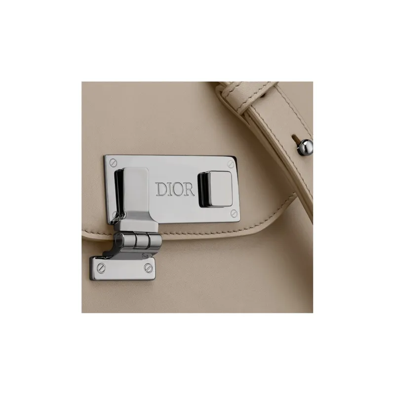 DIOR Lock Cow Leather Messenger Bag Shoulder Bag Crossbody Bag Regular Men's Beige-4