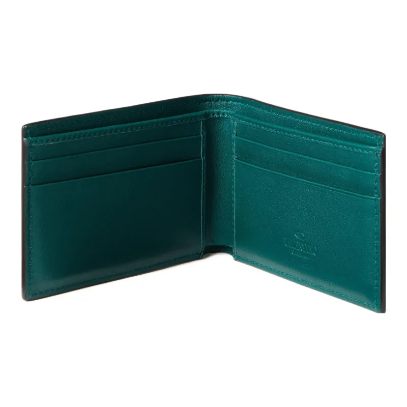 Valentino Vlogo Calfskin Wallet Men's Preppy Green-2