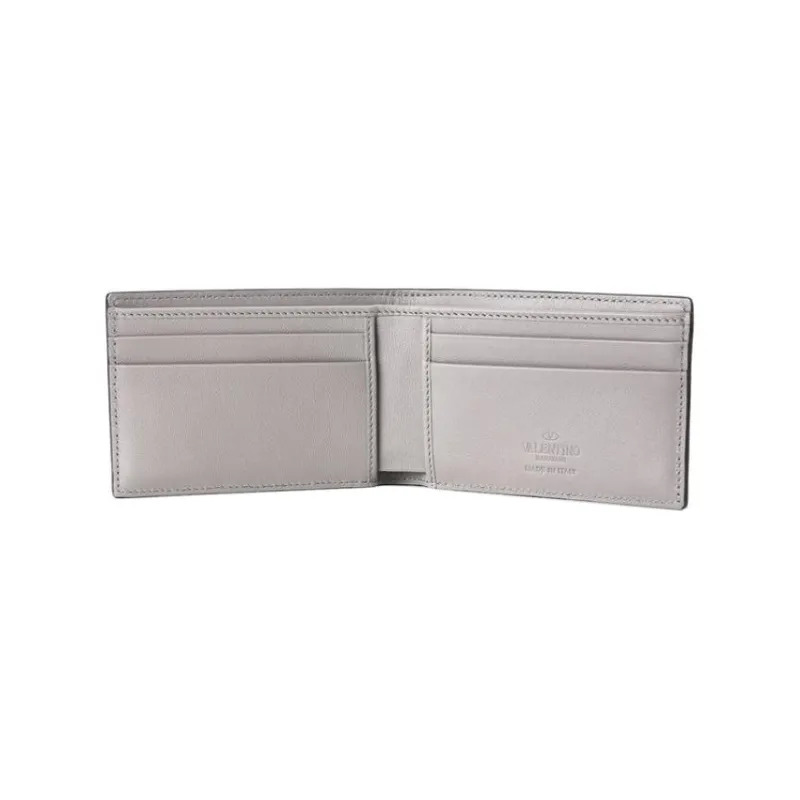 Valentino Calfskin Wallet Men's Gray-3