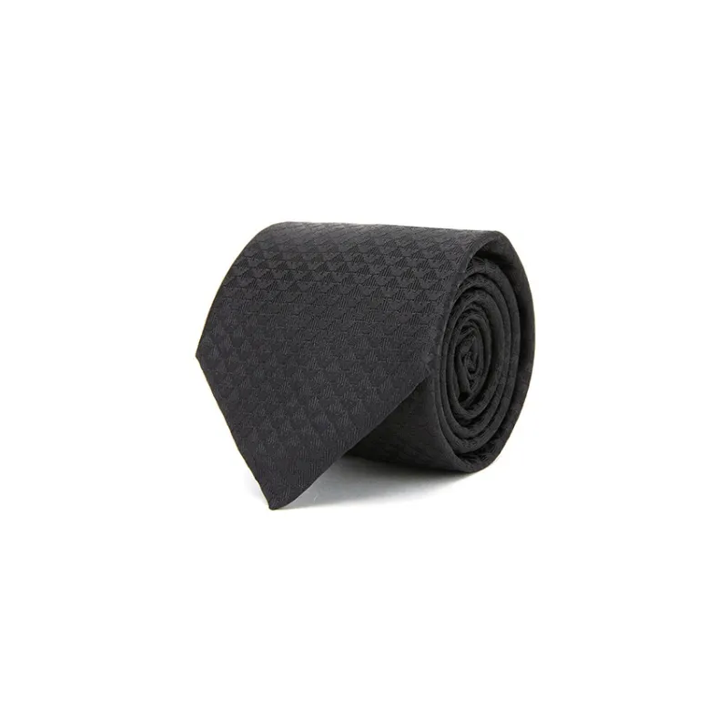 EMPORIO ARMANI Monogram Jacquard Pointed Tip Tie-0