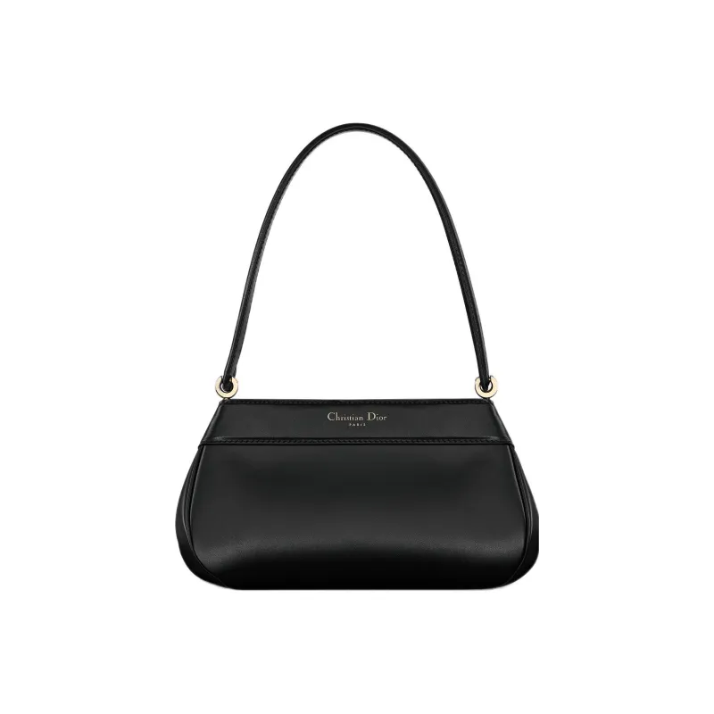 DIOR Key Smooth Cow Leather Shoulder Bag, Handbag Trumpets Women's Black-2