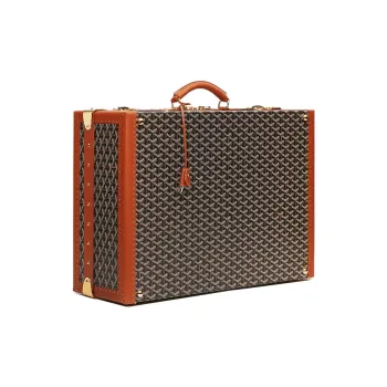 GOYARD Grand Hôtel Canvas With Leather Hard Case Handbag Unisex Brown