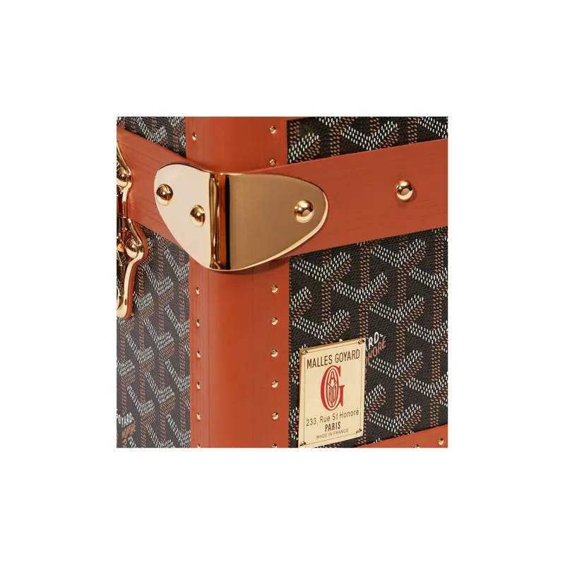 GOYARD Grand Hôtel Canvas With Leather Hard Case Handbag Unisex Brown-6