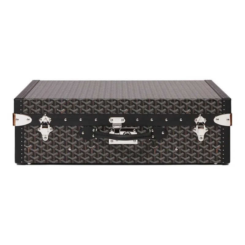 GOYARD Grand Hôtel Canvas With Leather Hard Case Handbag Unisex Black-1