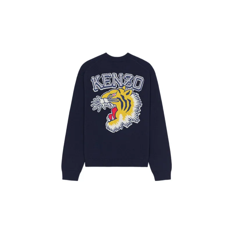 KENZO Logo Patch Crewneck Knit Jumper-1